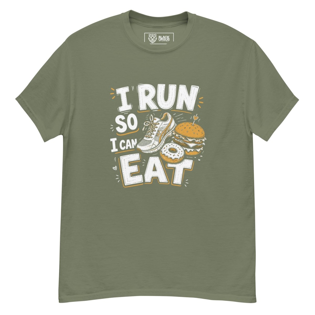 T-Shirt "I RUN" – Running & Laufen S–5XL | Black Ursus - Streetwear - size_range | Black Ursus