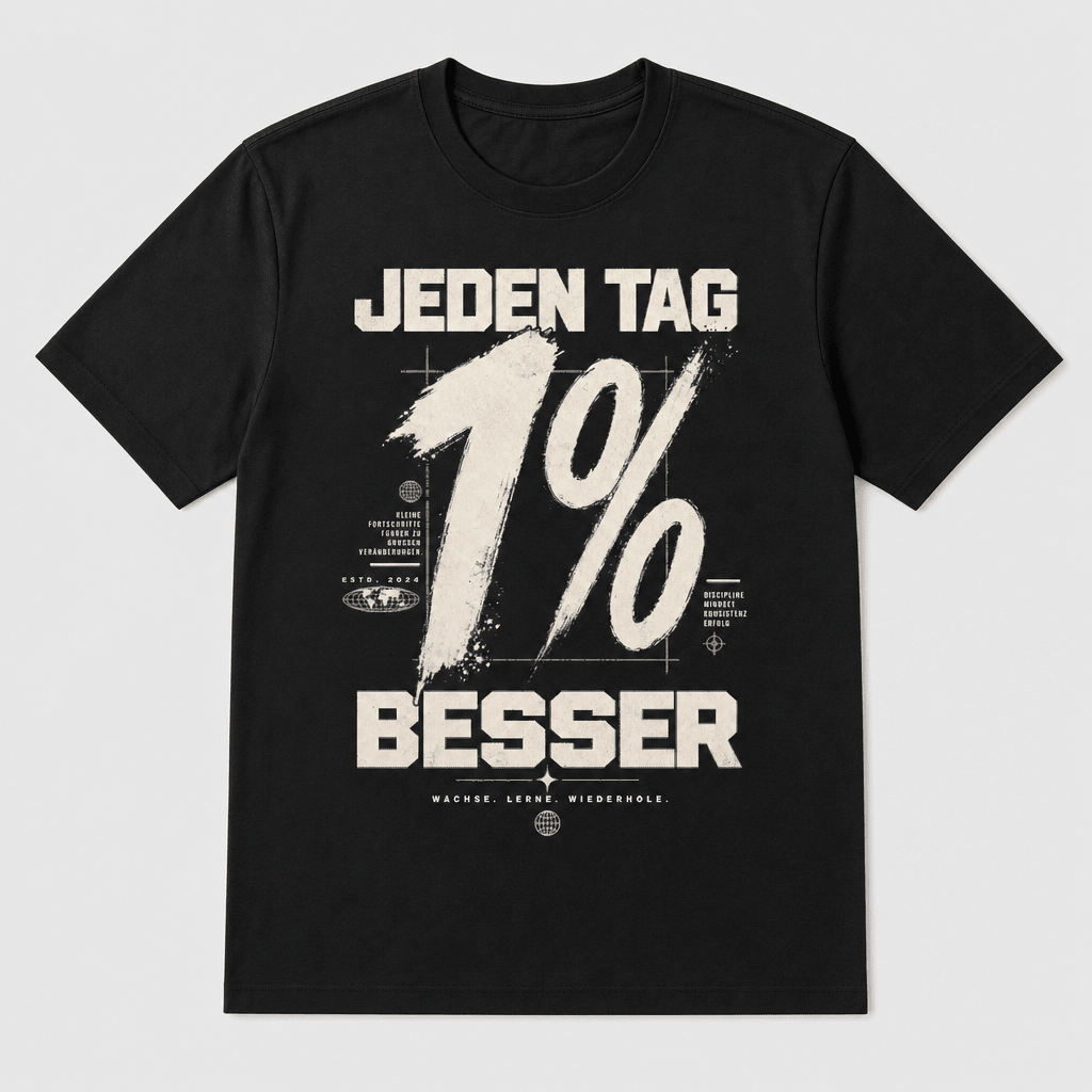 T-Shirt "JEDEN TAG 1% BESSER" – BJJ & Jiu-Jitsu S–5XL | Black Ursus - Streetwear - size_range | Black Ursus