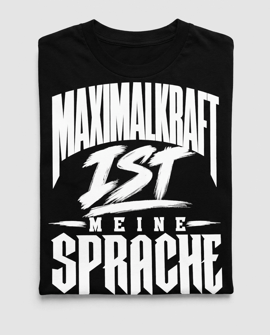 T-Shirt "Maximalkraft Ist Meine Sprache" – Gym & Bodybuilding S–5XL | Black Ursus - Streetwear - size_range | Black Ursus
