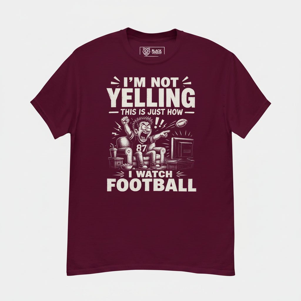 T-Shirt "NOT YELLING" – Football Streetwear S–5XL | Black Ursus - Streetwear - size_range | Black Ursus