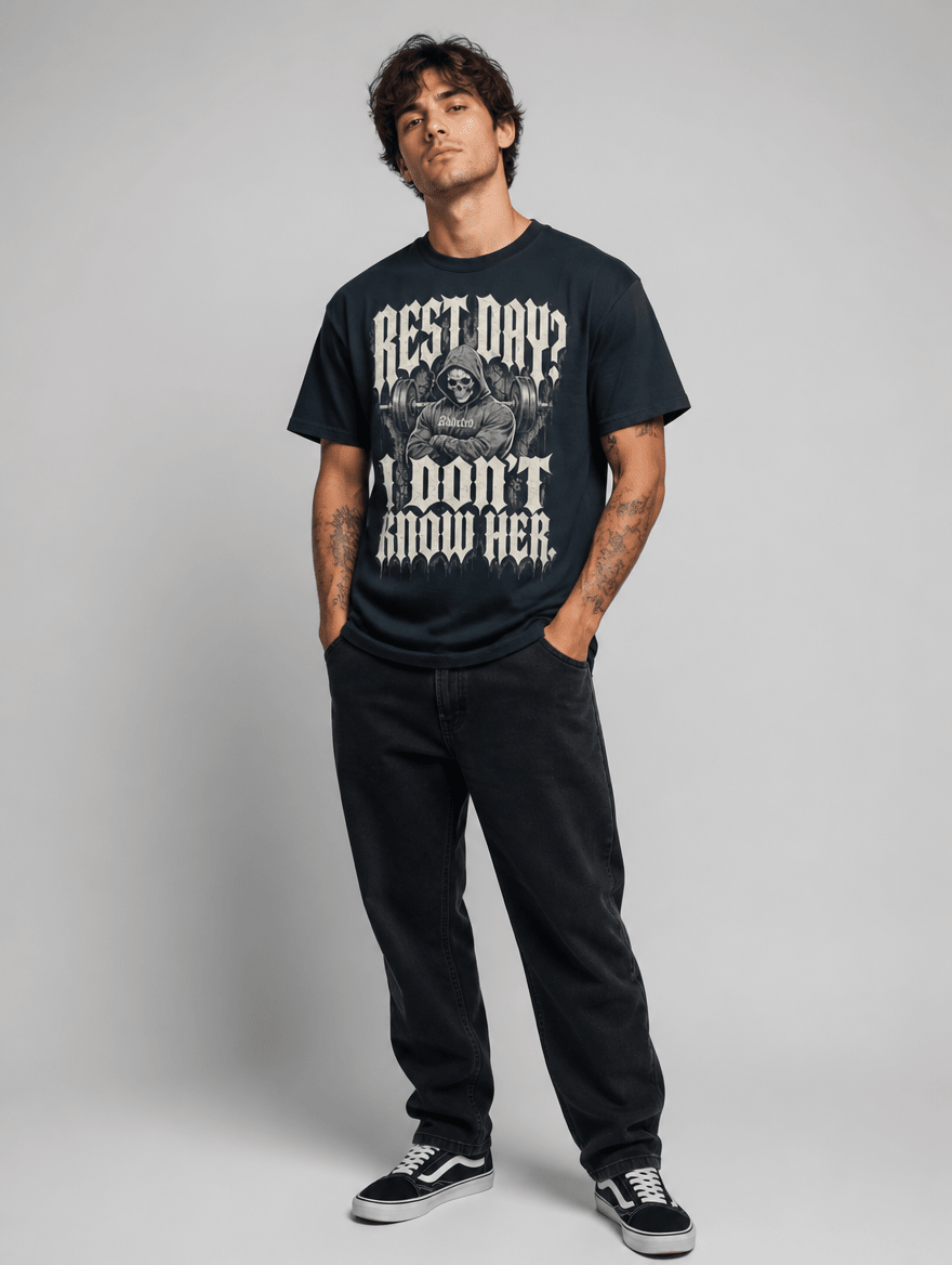 T-Shirt "REST DAY" – Gym & Bodybuilding S–5XL | Black Ursus - Streetwear - size_range | Black Ursus