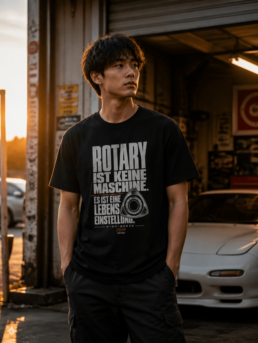 T-Shirt "Rotary Lebenseinstellung" – JDM & Japan Streetwear S–5XL | Black Ursus - Streetwear - size_range | Black Ursus