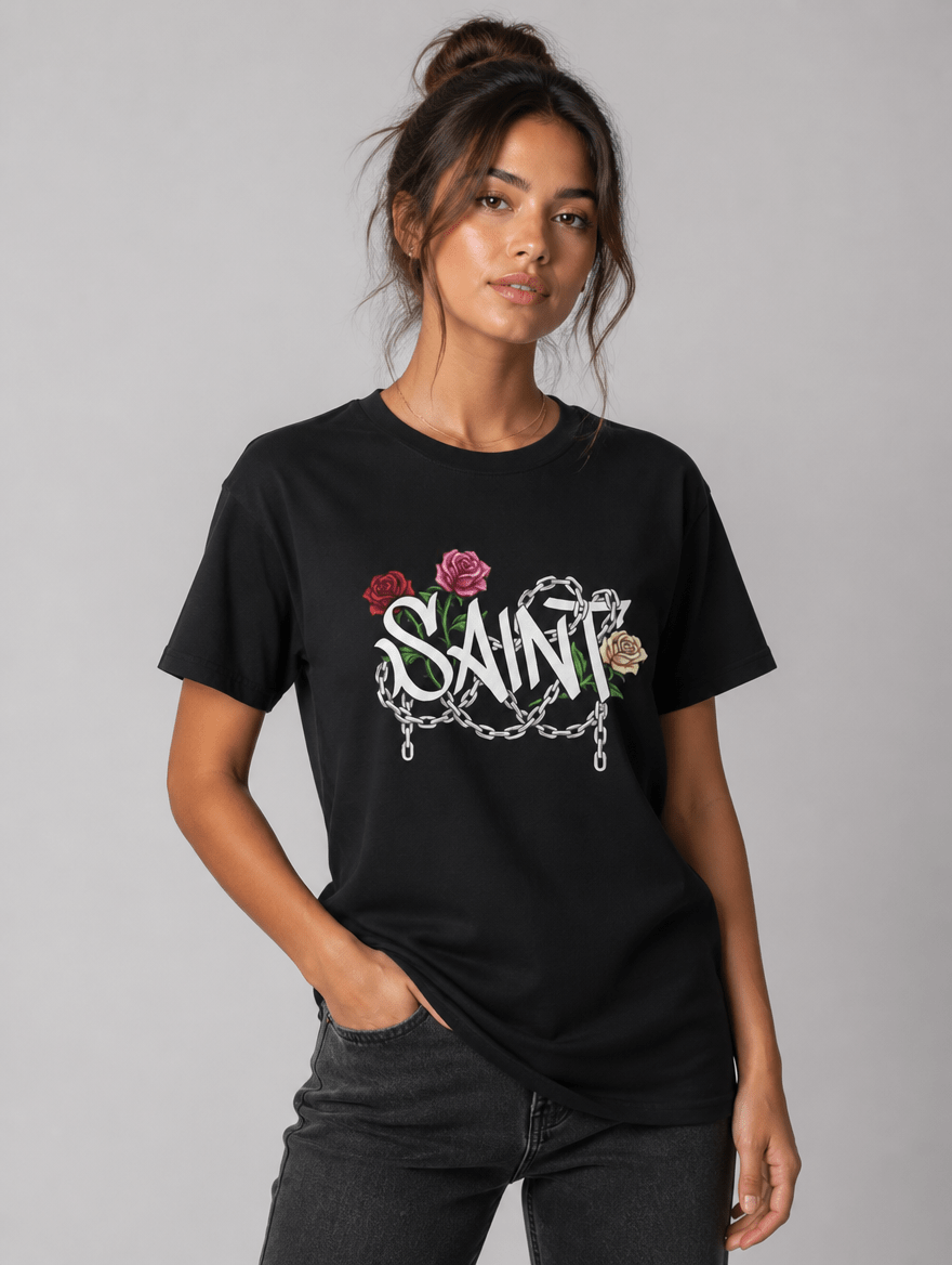 T-Shirt "Saint" – Urban Streetwear S–5XL | Black Ursus - Streetwear - size_range | Black Ursus