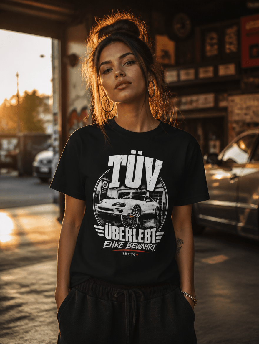 T-Shirt "TÜV Überlebt" – JDM & Japan Streetwear S–5XL | Black Ursus - Streetwear - size_range | Black Ursus