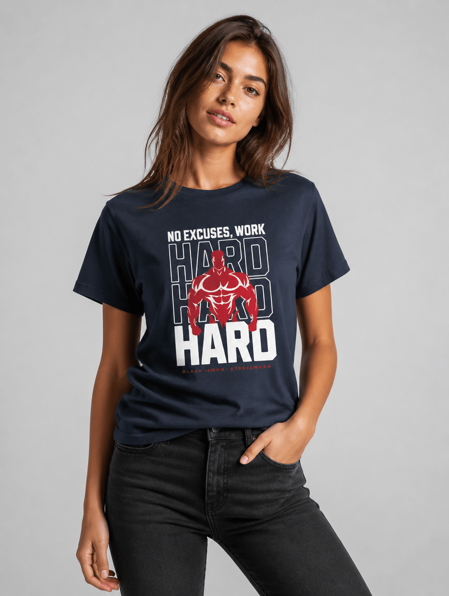 T-Shirt "Work Hard" – Gym & Bodybuilding S–5XL | Black Ursus - Streetwear - size_range | Black Ursus