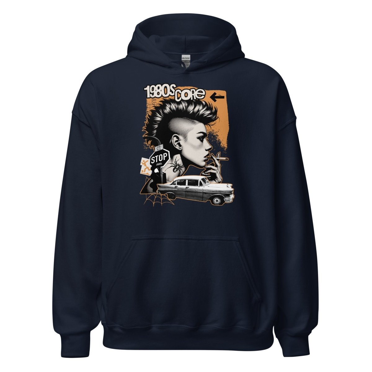 Unisex Hoodie "80s Core" - Black Ursus | Urban Streetwear