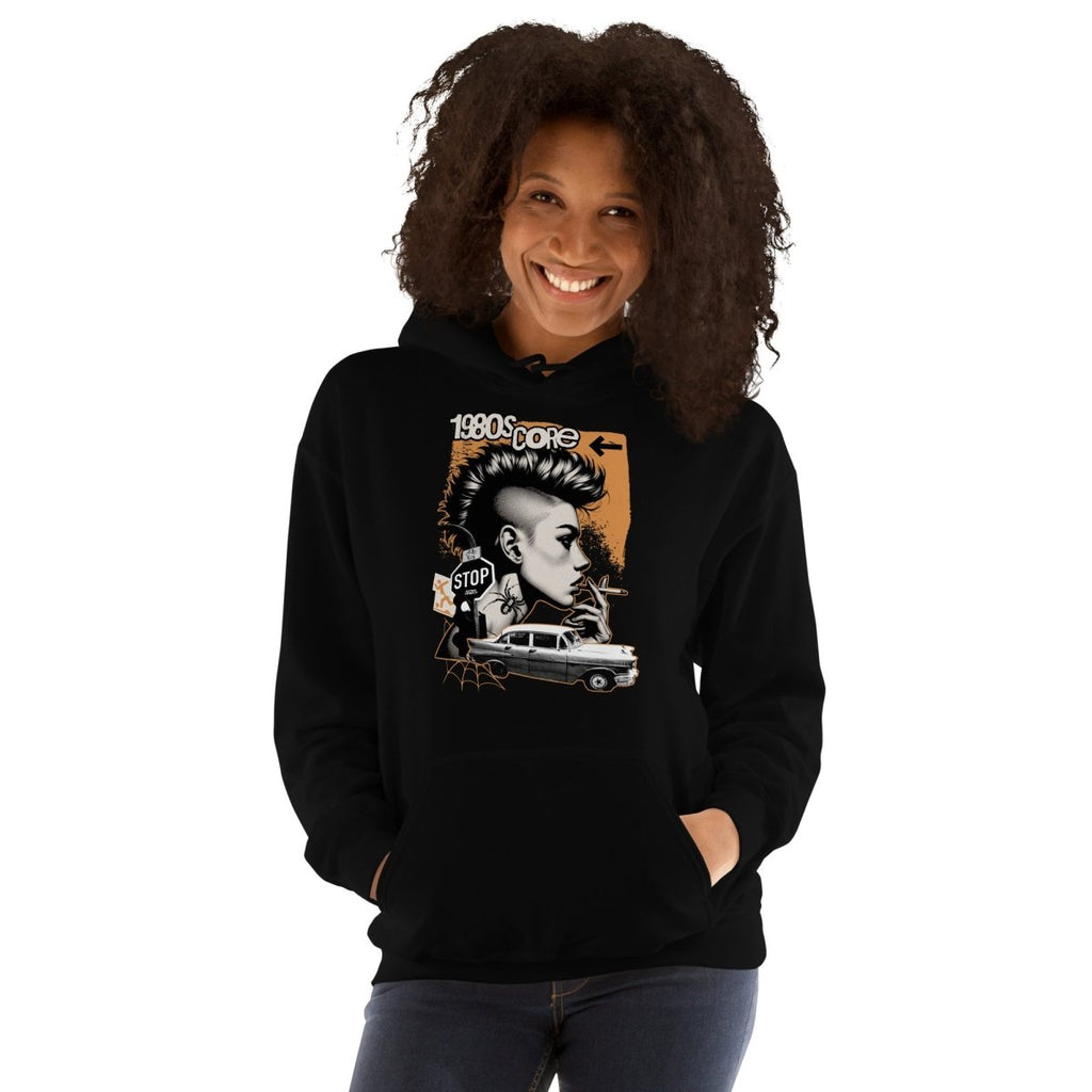 Unisex Hoodie "80s Core" - Black Ursus | Urban Streetwear