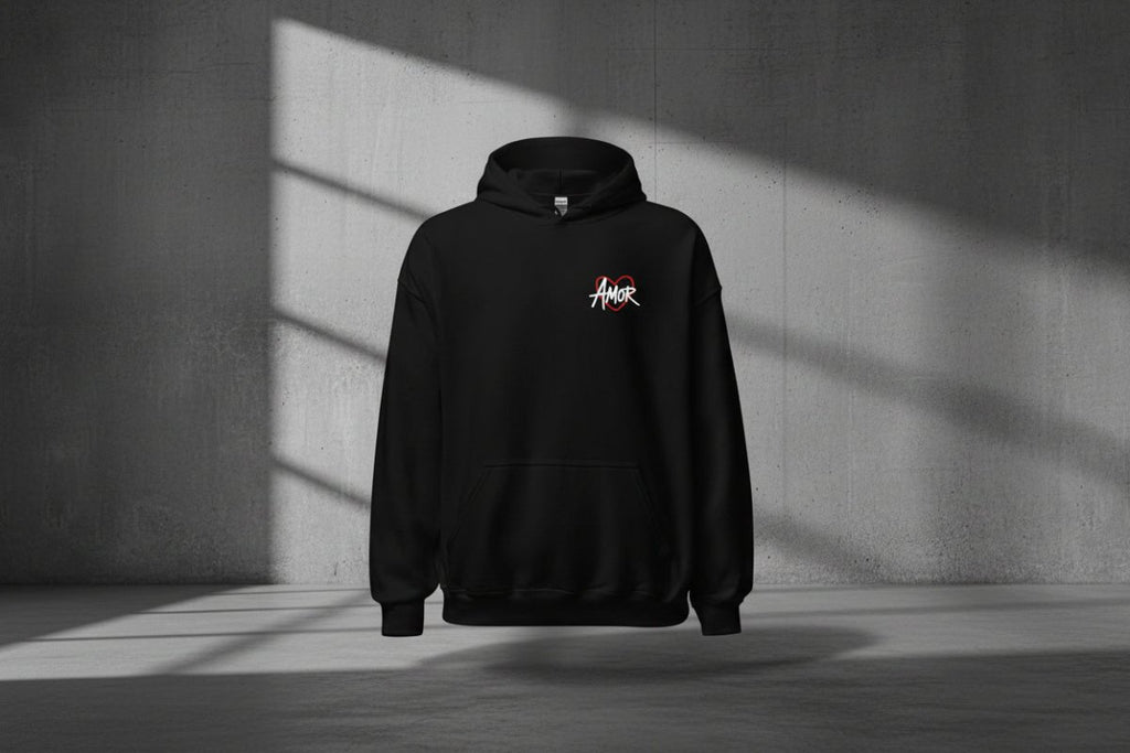 Unisex Hoodie "AMOR" - Streetwear - size_range | Black Ursus