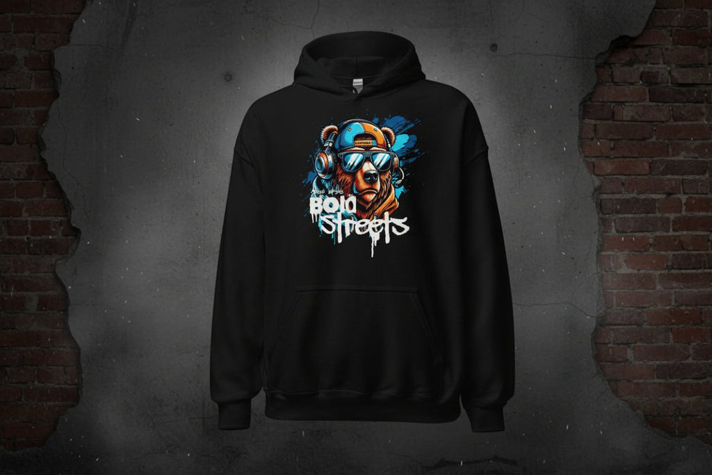 Unisex Hoodie " Bold Streets" - Black Ursus | Urban Streetwear