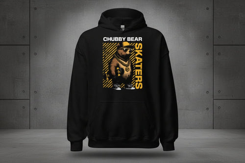 Unisex Hoodie "Chubby Bear" - Streetwear - size_range | Black Ursus