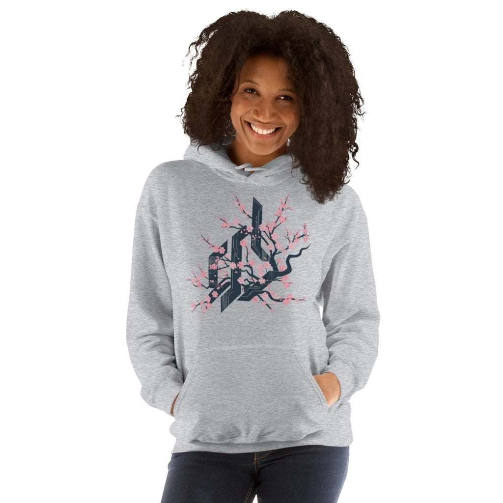Unisex - Hoodie "CYBER FLOWER" - Streetwear - size_range | Black Ursus