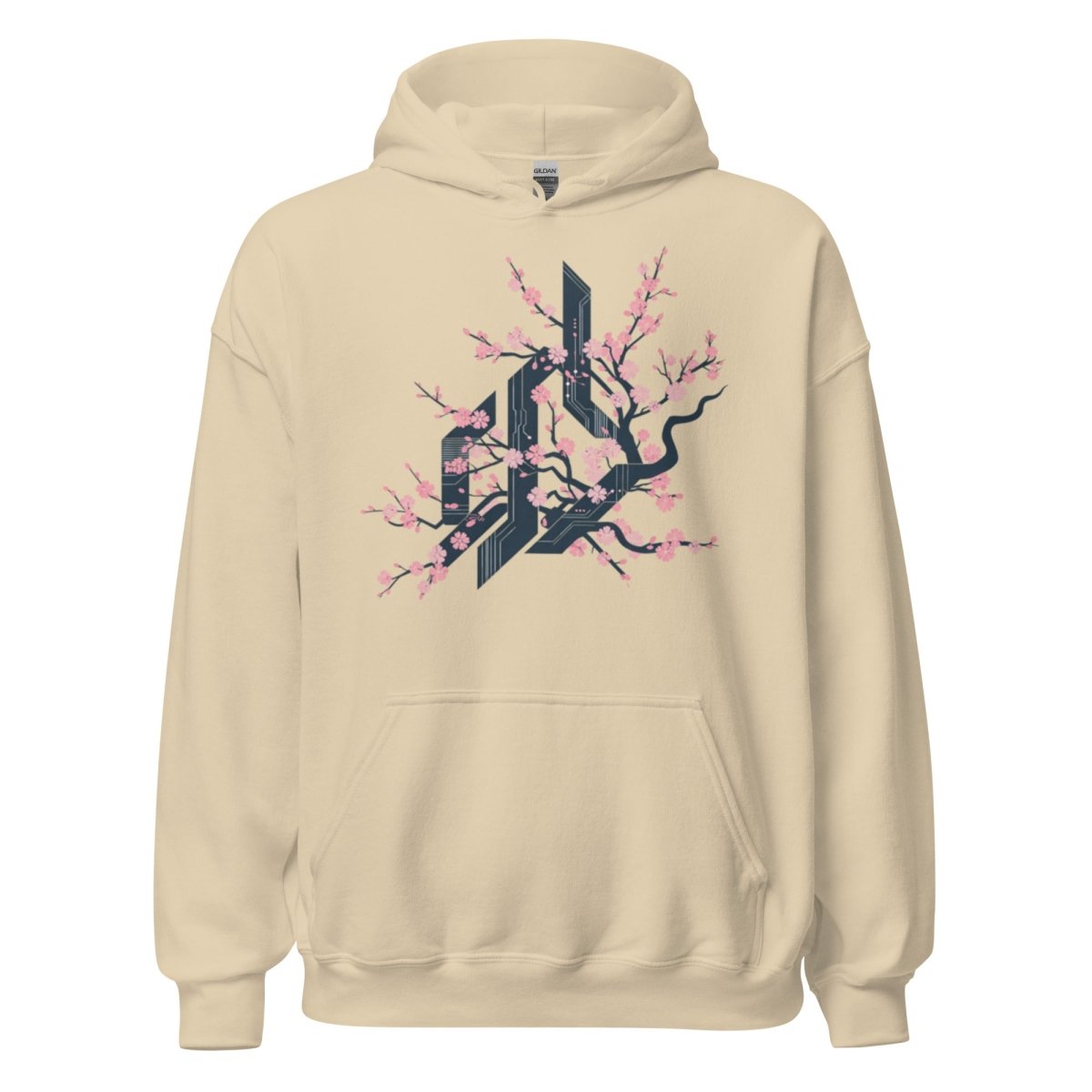 Unisex - Hoodie "CYBER FLOWER" - Black Ursus | Urban Streetwear