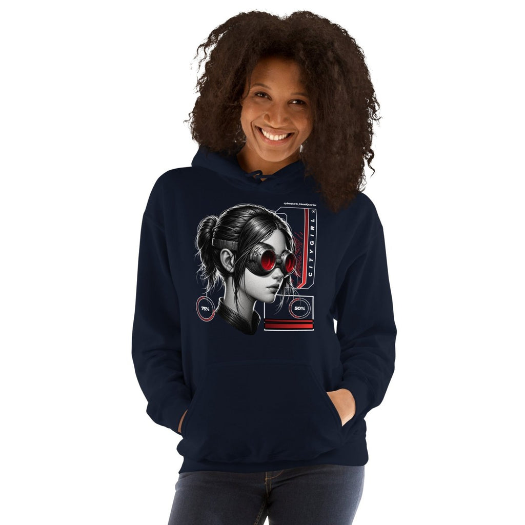 Unisex Hoodie "Cyber Woman" - Black Ursus | Urban Streetwear