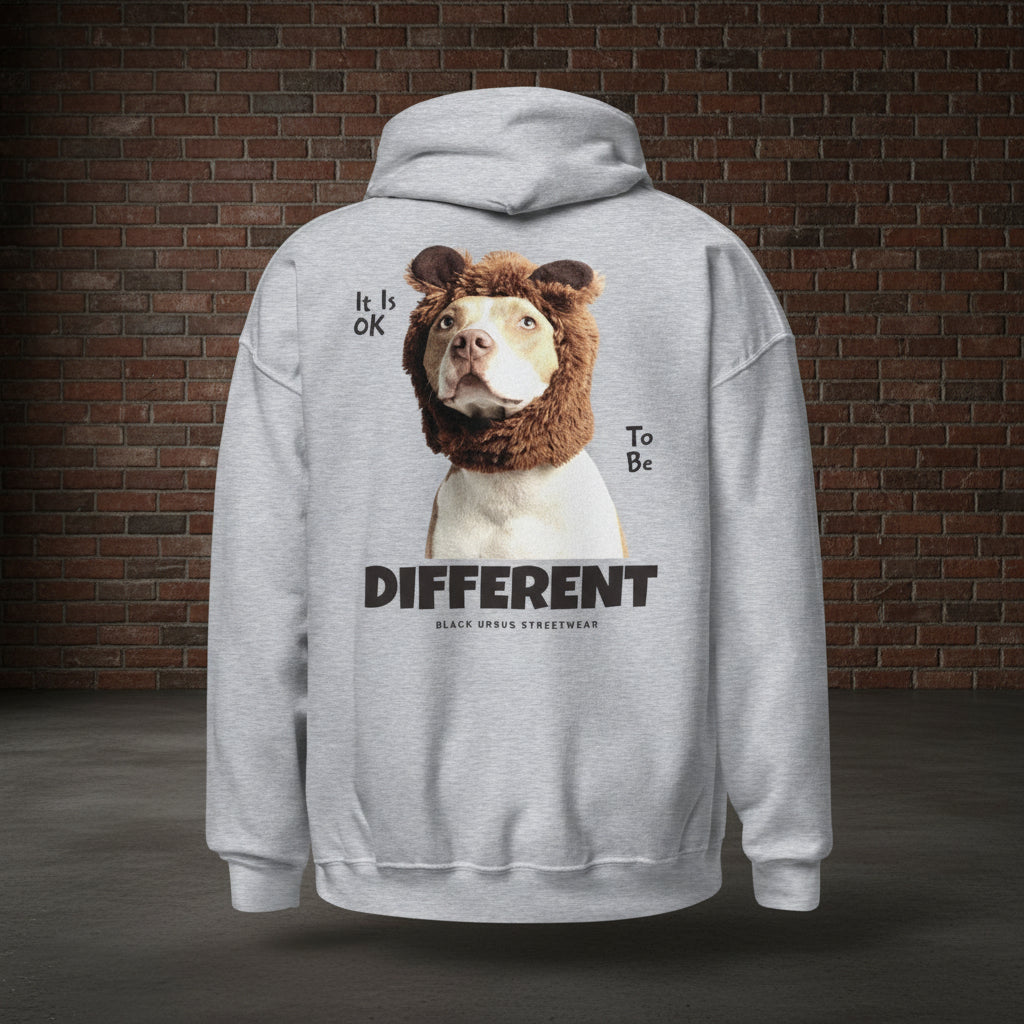 Unisex Hoodie "Different" mit hochwertigem Logo - Stick in Navy Blau - Streetwear - size_range | Black Ursus