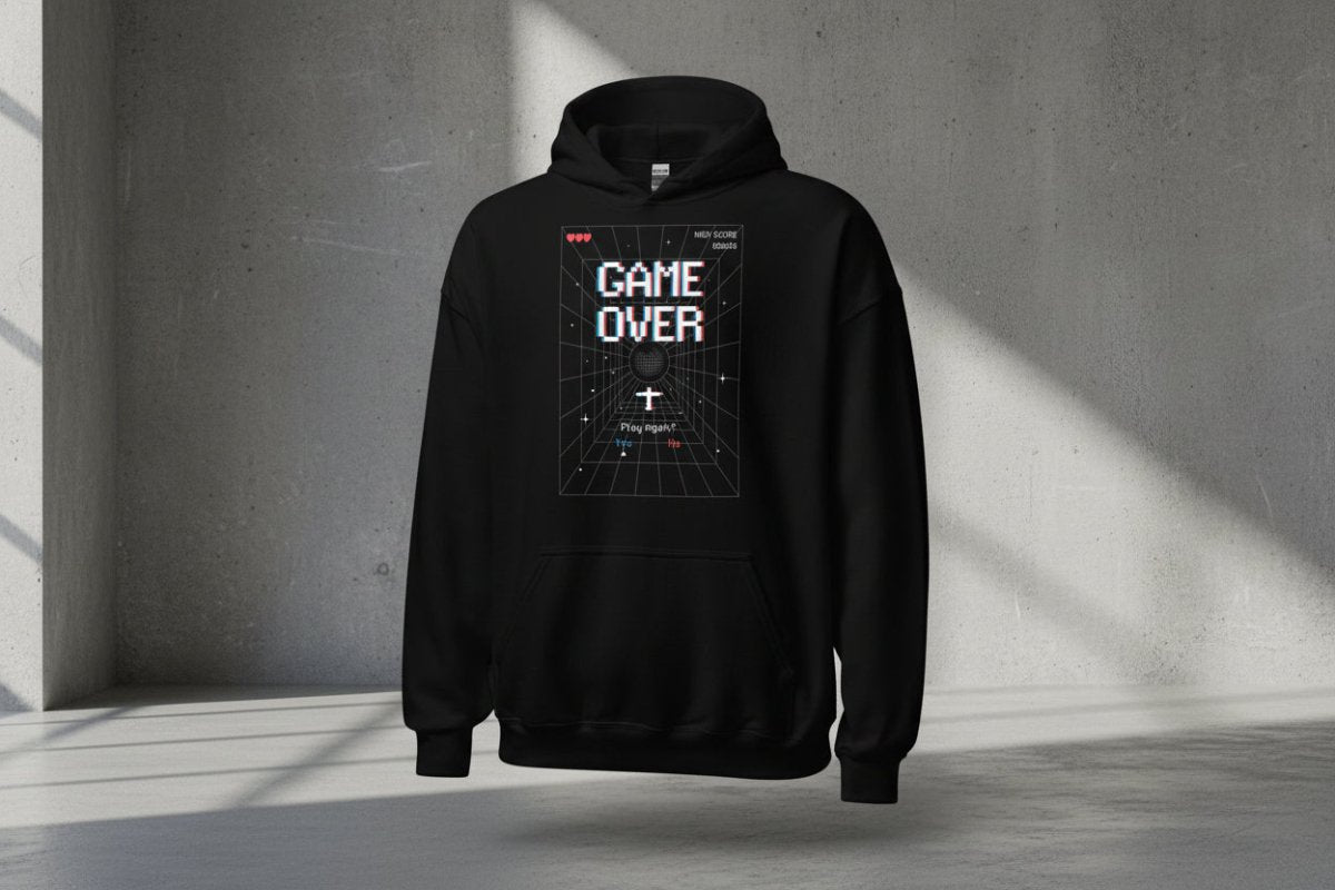 Unisex Hoodie "Game Over" - Black Ursus | Urban Streetwear