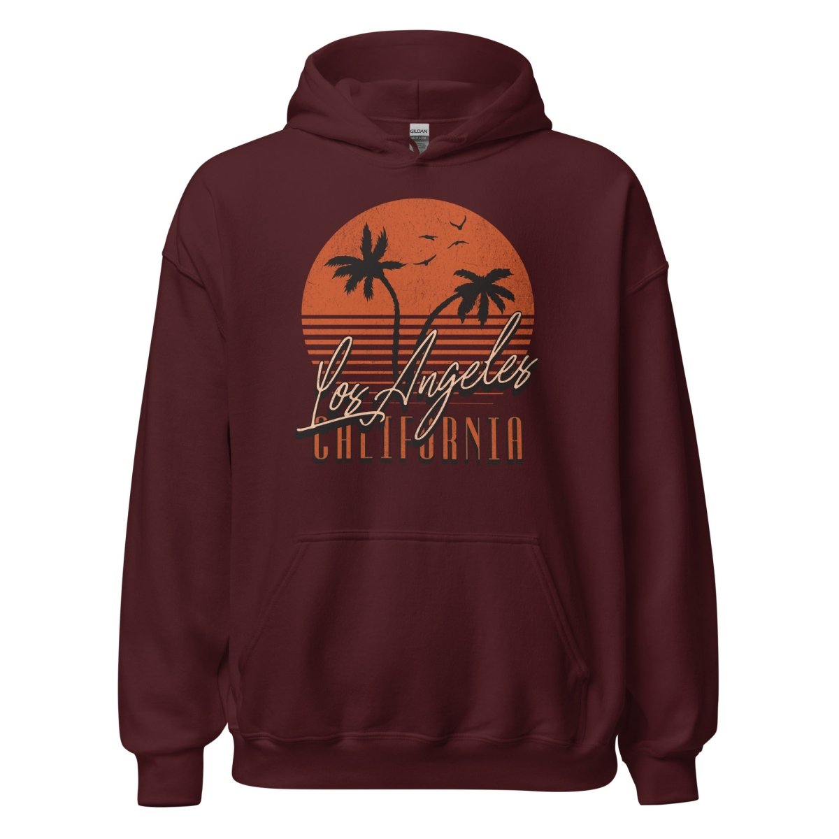 Unisex Hoodie "Los Angeles Sunset" - Black Ursus | Urban Streetwear