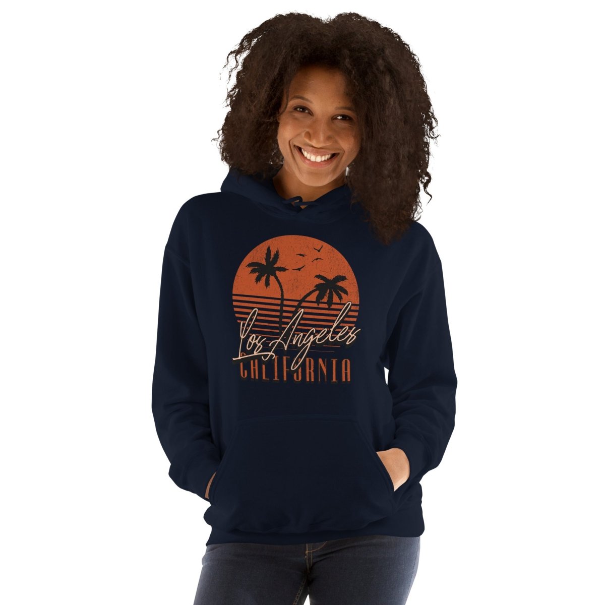 Unisex Hoodie "Los Angeles Sunset" - Black Ursus | Urban Streetwear