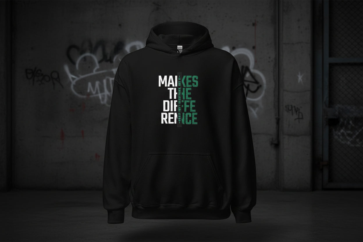 Unisex Hoodie "Makes the Difference" - Streetwear - size_range | Black Ursus