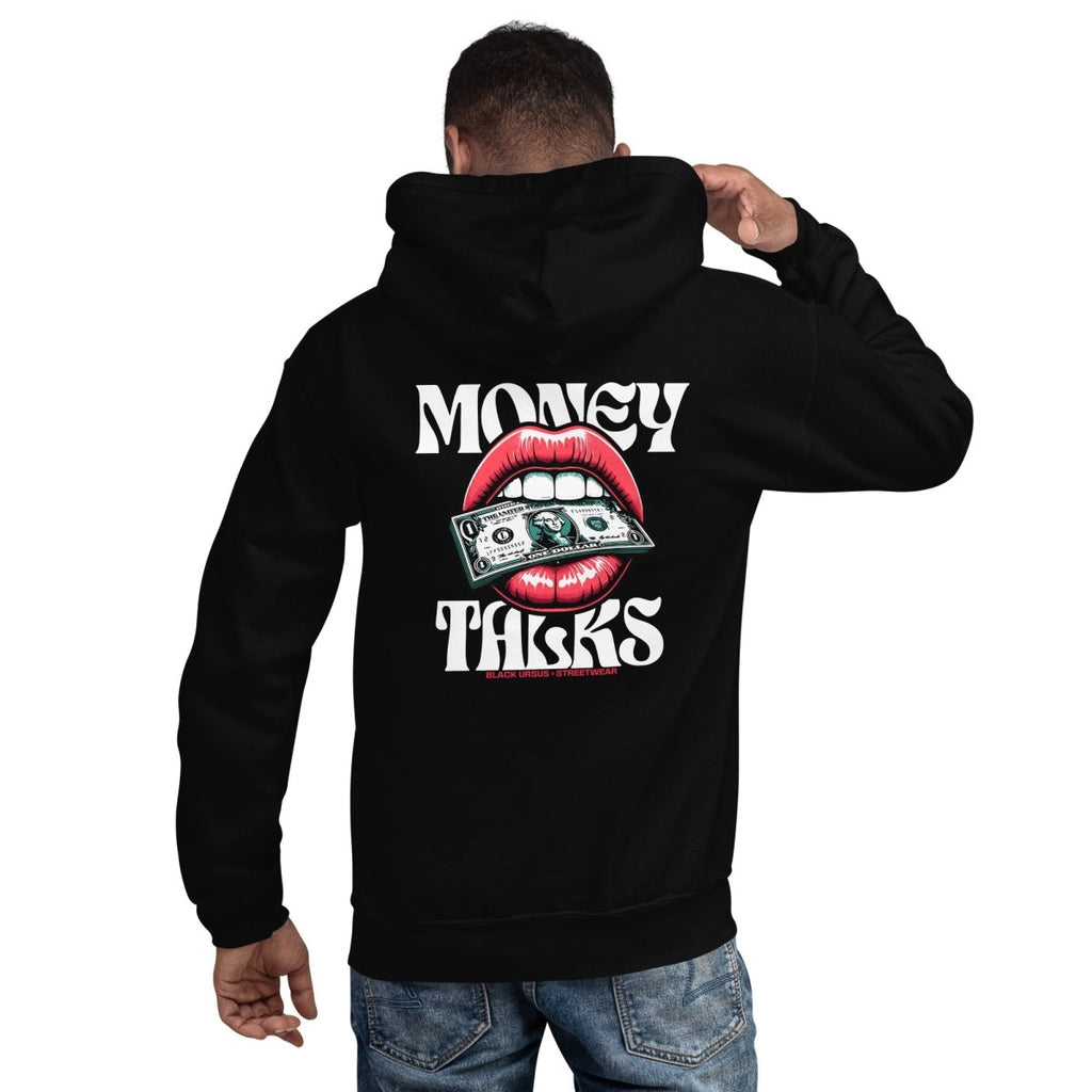 Unisex Hoodie "Money Talks" mit hochwertigem Logo - Stick in Farbe Gold - Streetwear - size_range | Black Ursus