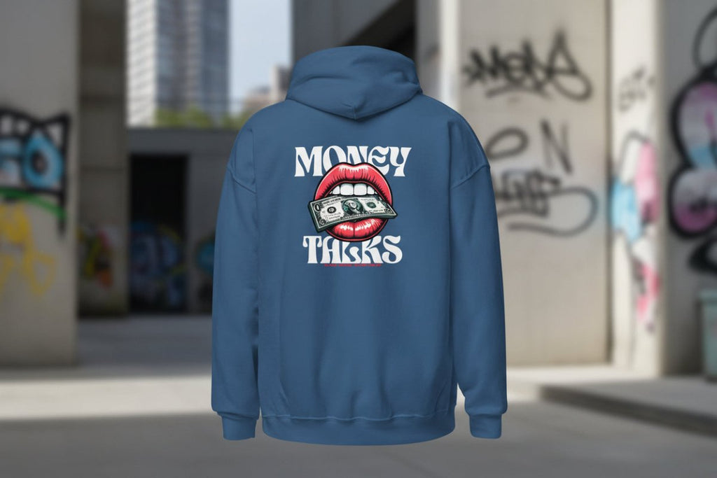 Unisex Hoodie "Money Talks" mit hochwertigem Logo - Stick in Farbe Gold - Streetwear - size_range | Black Ursus