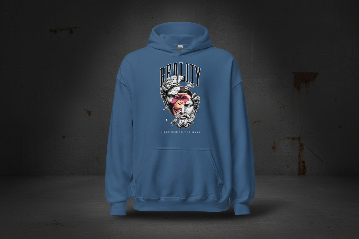 Unisex Hoodie „Reality Mask“ - Streetwear - size_range | Black Ursus