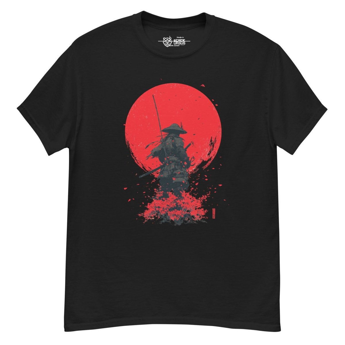 Samurai Red Sun Unisex T-Shirt - Streetwear - size_range | Black Ursus