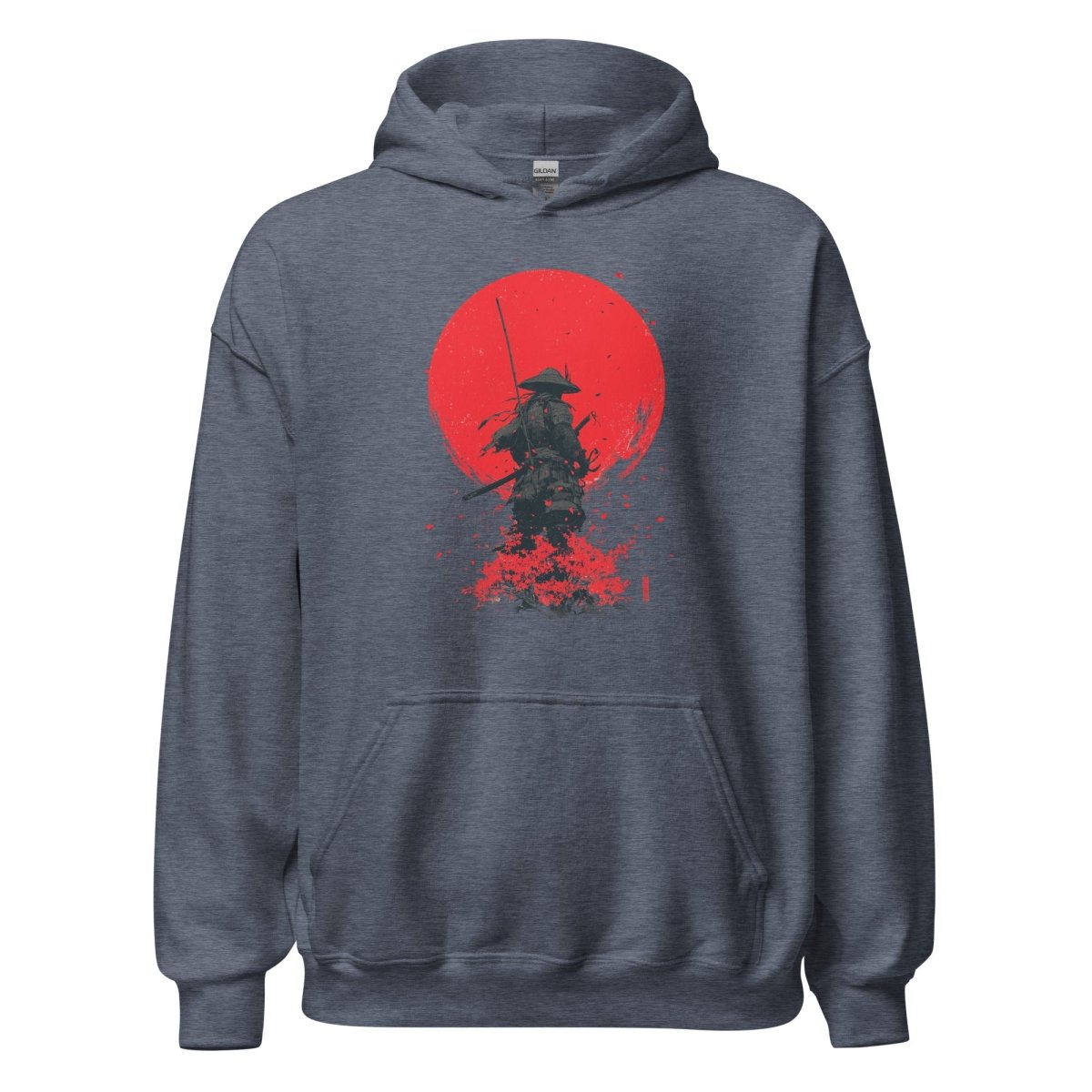 Unisex Hoodie "Samurai Red Sun" - Streetwear - size_range | Black Ursus