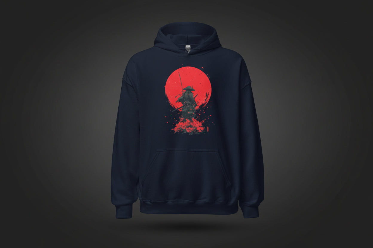 Unisex Hoodie "Samurai Red Sun" - Streetwear - size_range | Black Ursus