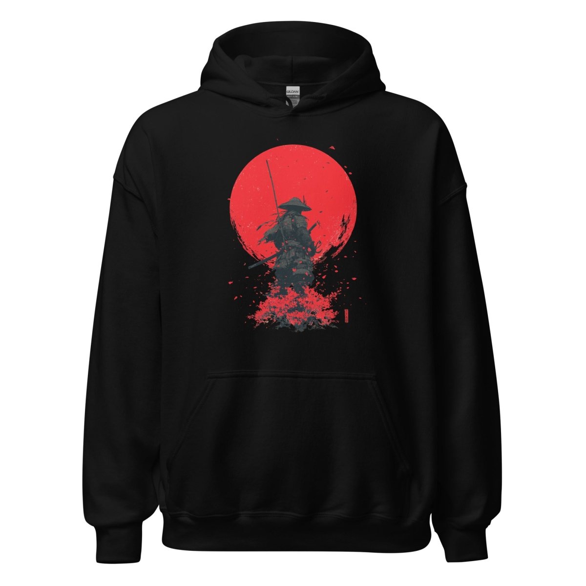 Unisex Hoodie "Samurai Red Sun" - Streetwear - size_range | Black Ursus