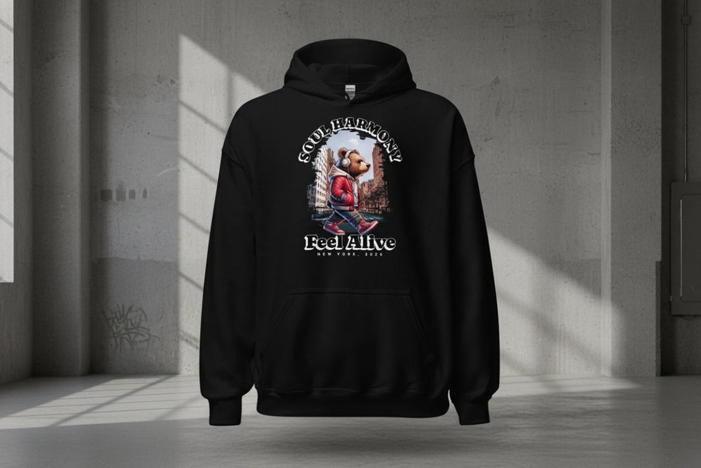 Unisex Hoodie "Soul Harmony" - Streetwear - size_range | Black Ursus