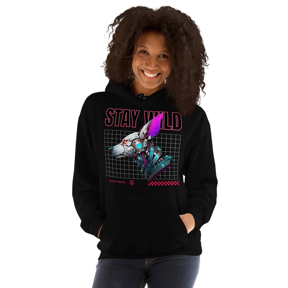 Unisex Hoodie "Stay Wild" - Black Ursus | Urban Streetwear