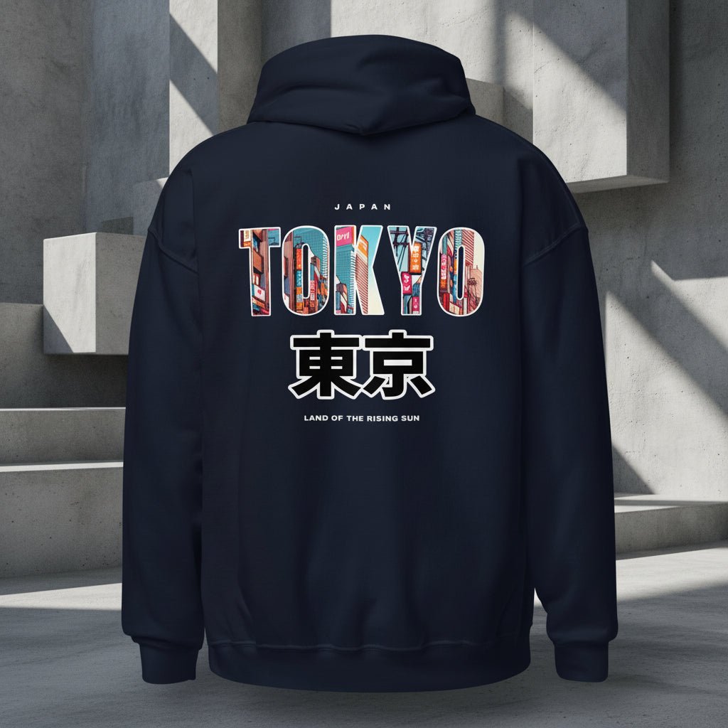 Unisex Hoodie " Tokyo" mit hochwertigem Logo - Stick in Farbe Gold - Streetwear - size_range | Black Ursus