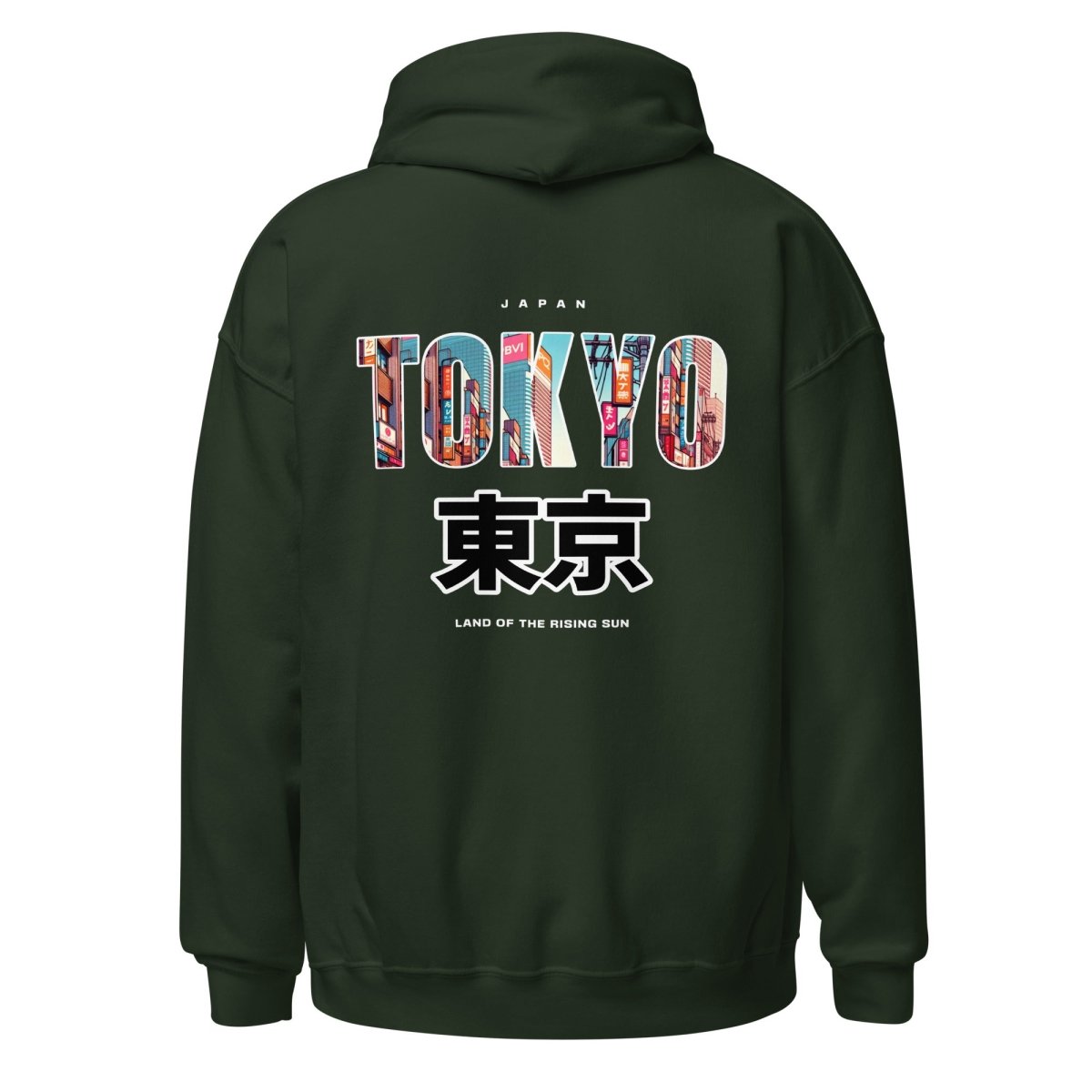 Unisex Hoodie " Tokyo" mit hochwertigem Logo - Stick in Farbe Gold - Black Ursus | Urban Streetwear