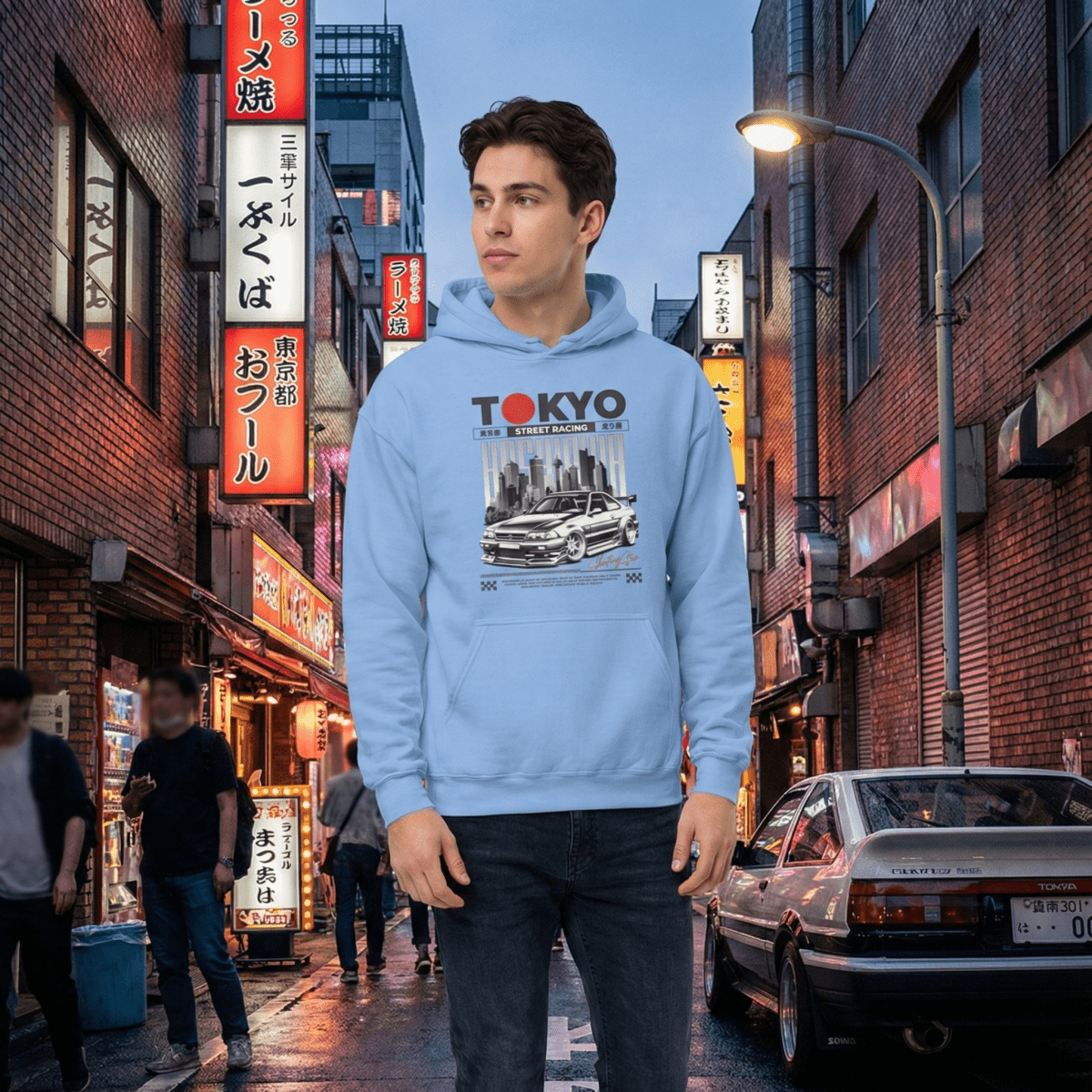 Unisex Hoodie "Tokyo Street Racing 2" - Streetwear - size_range | Black Ursus