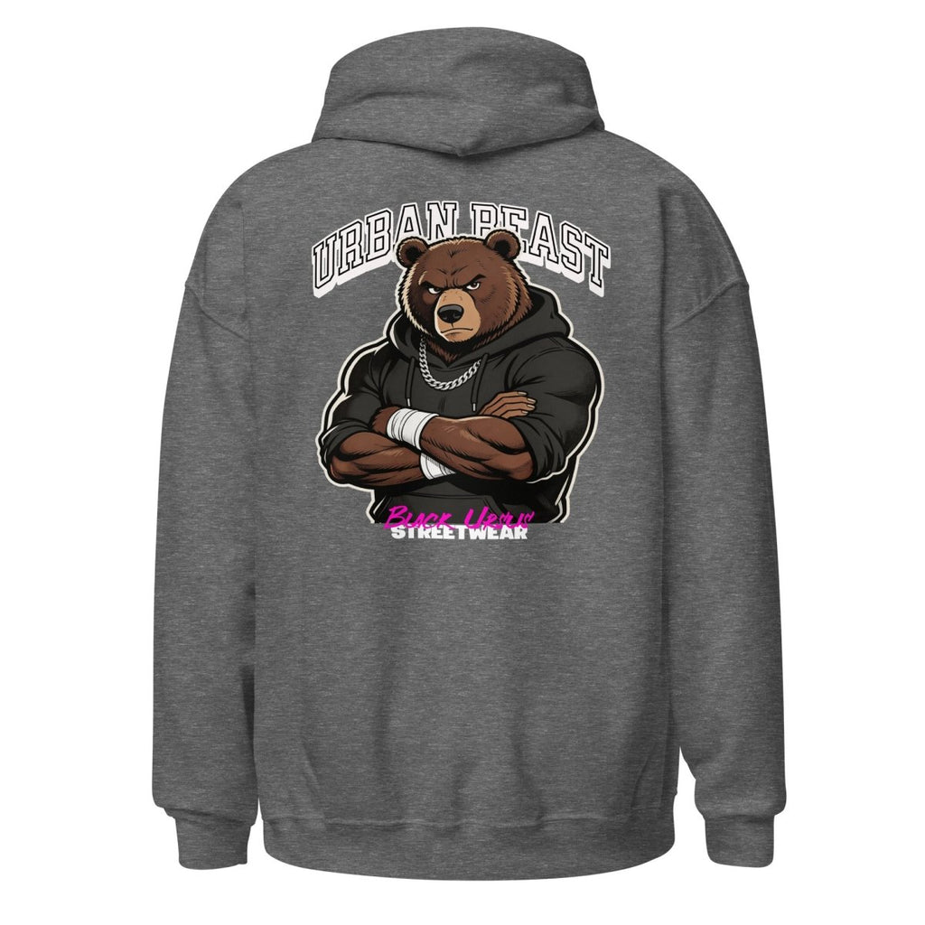 Unisex Hoodie "URBAN BEAST" mit hochwertigem Logo - Stick in Weiß - Streetwear - size_range | Black Ursus