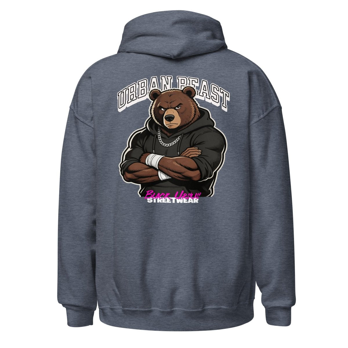 Unisex Hoodie "URBAN BEAST" mit hochwertigem Logo - Stick in Weiß - Streetwear - size_range | Black Ursus