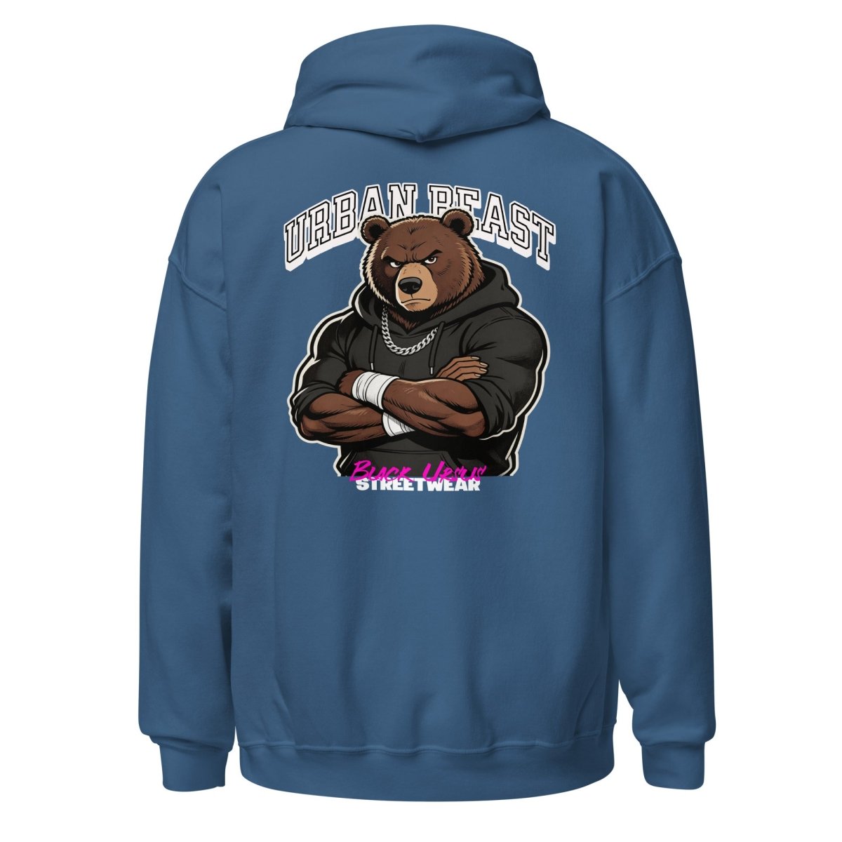 Unisex Hoodie "URBAN BEAST" mit hochwertigem Logo - Stick in Weiß - Streetwear - size_range | Black Ursus