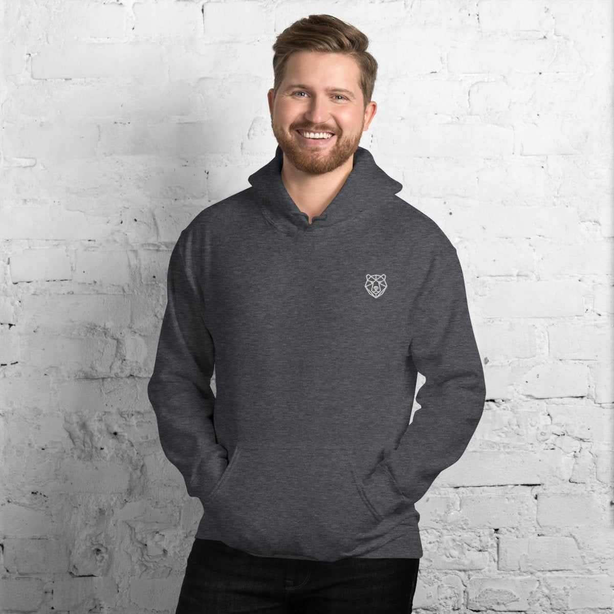 Unisex Hoodie "URBAN BEAST" mit hochwertigem Logo - Stick in Weiß - Streetwear - size_range | Black Ursus