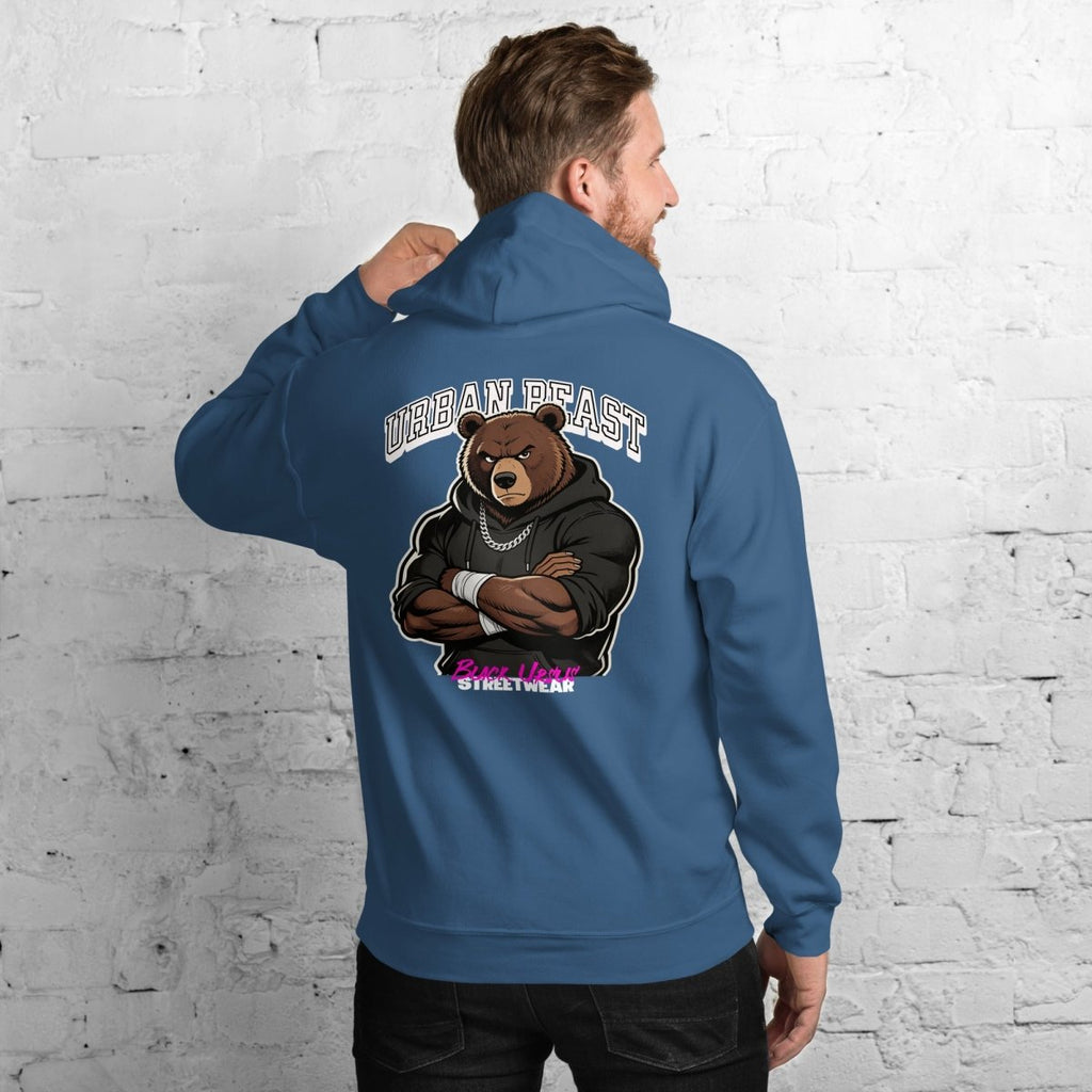 Unisex Hoodie "URBAN BEAST" mit hochwertigem Logo - Stick in Weiß - Streetwear - size_range | Black Ursus