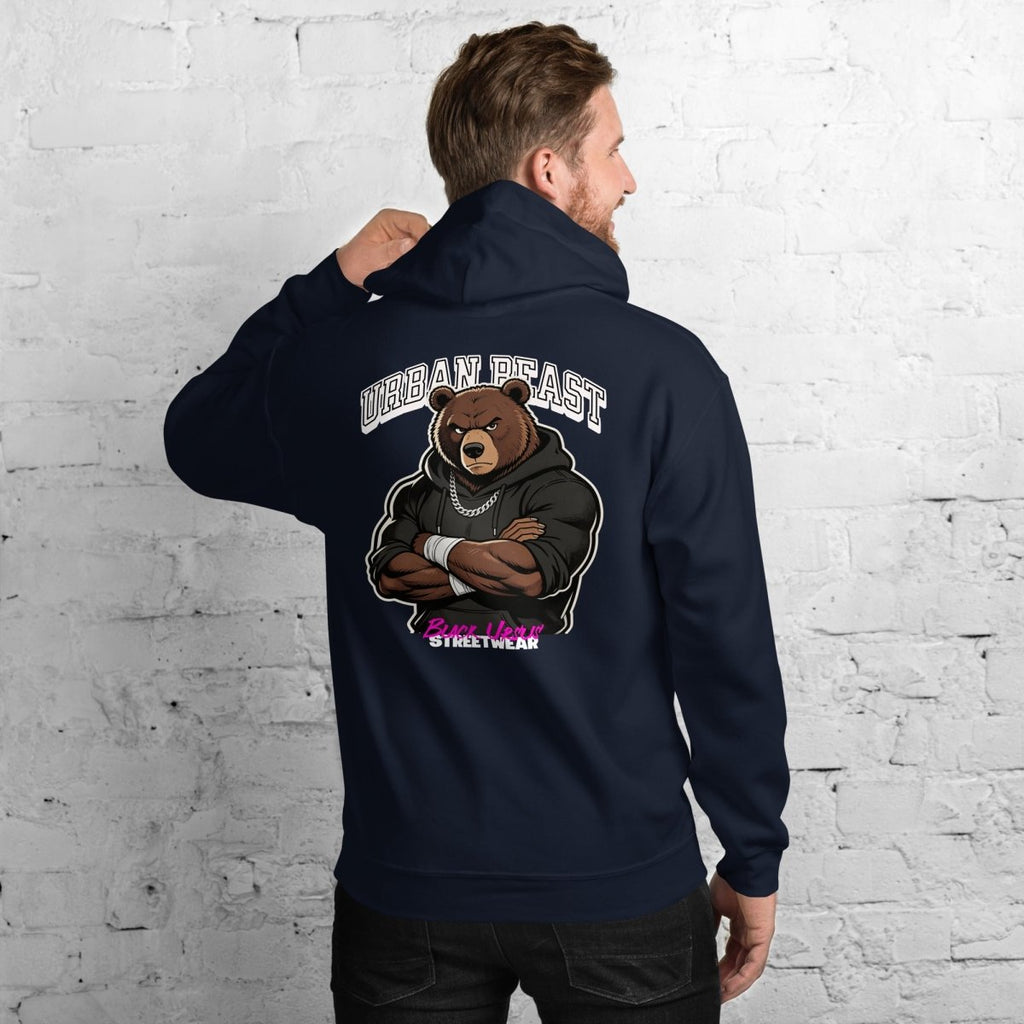 Unisex Hoodie "URBAN BEAST" mit hochwertigem Logo - Stick in Weiß - Streetwear - size_range | Black Ursus