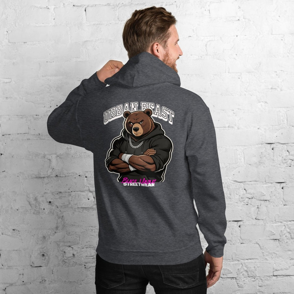 Unisex Hoodie "URBAN BEAST" mit hochwertigem Logo - Stick in Weiß - Streetwear - size_range | Black Ursus