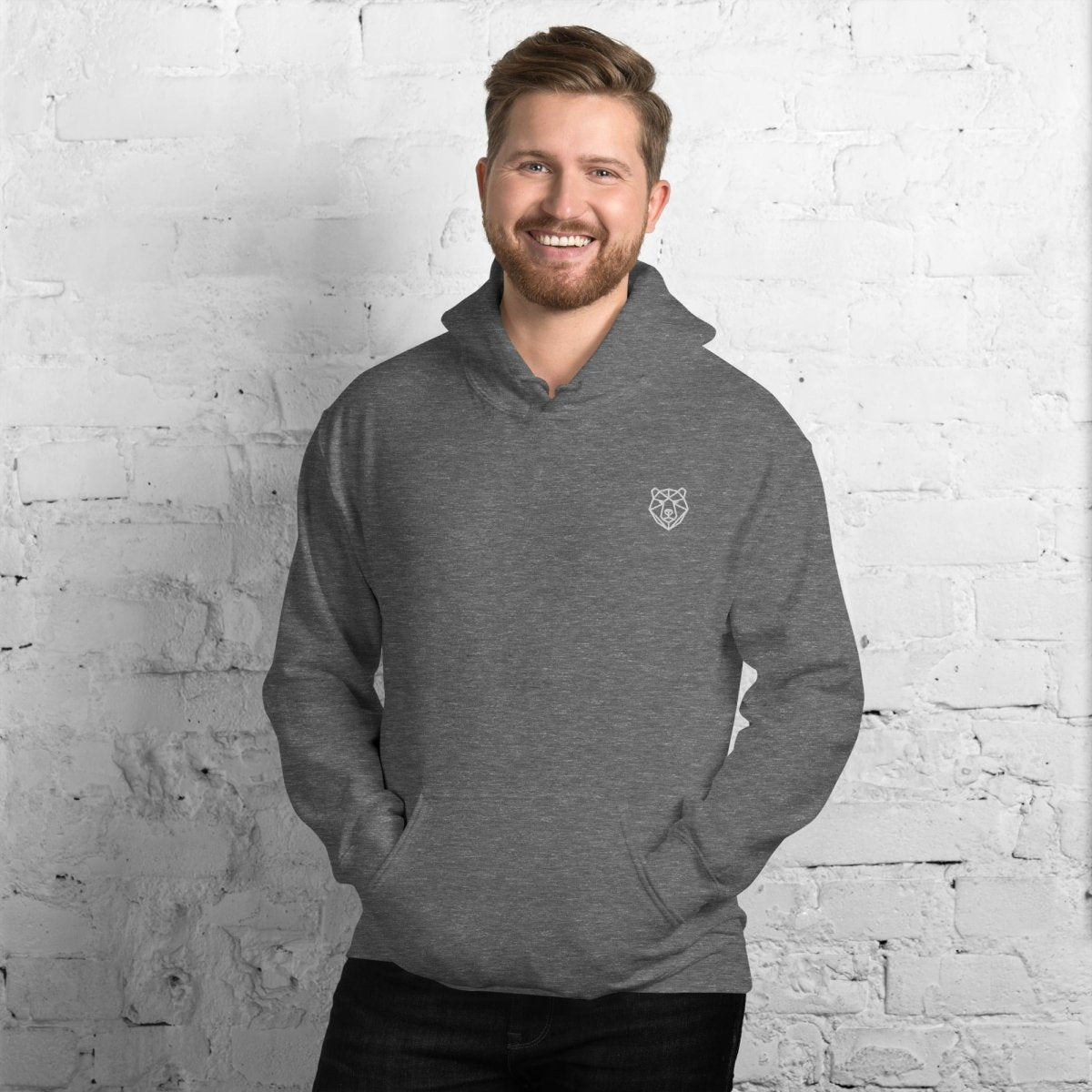 Unisex Hoodie "URBAN BEAST" mit hochwertigem Logo - Stick in Weiß - Streetwear - size_range | Black Ursus