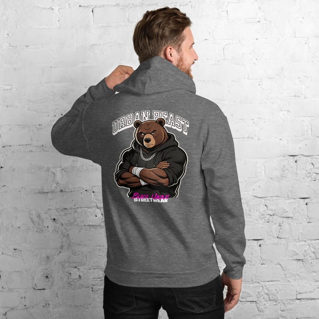 Unisex Hoodie "URBAN BEAST" mit hochwertigem Logo - Stick in Weiß - Streetwear - size_range | Black Ursus