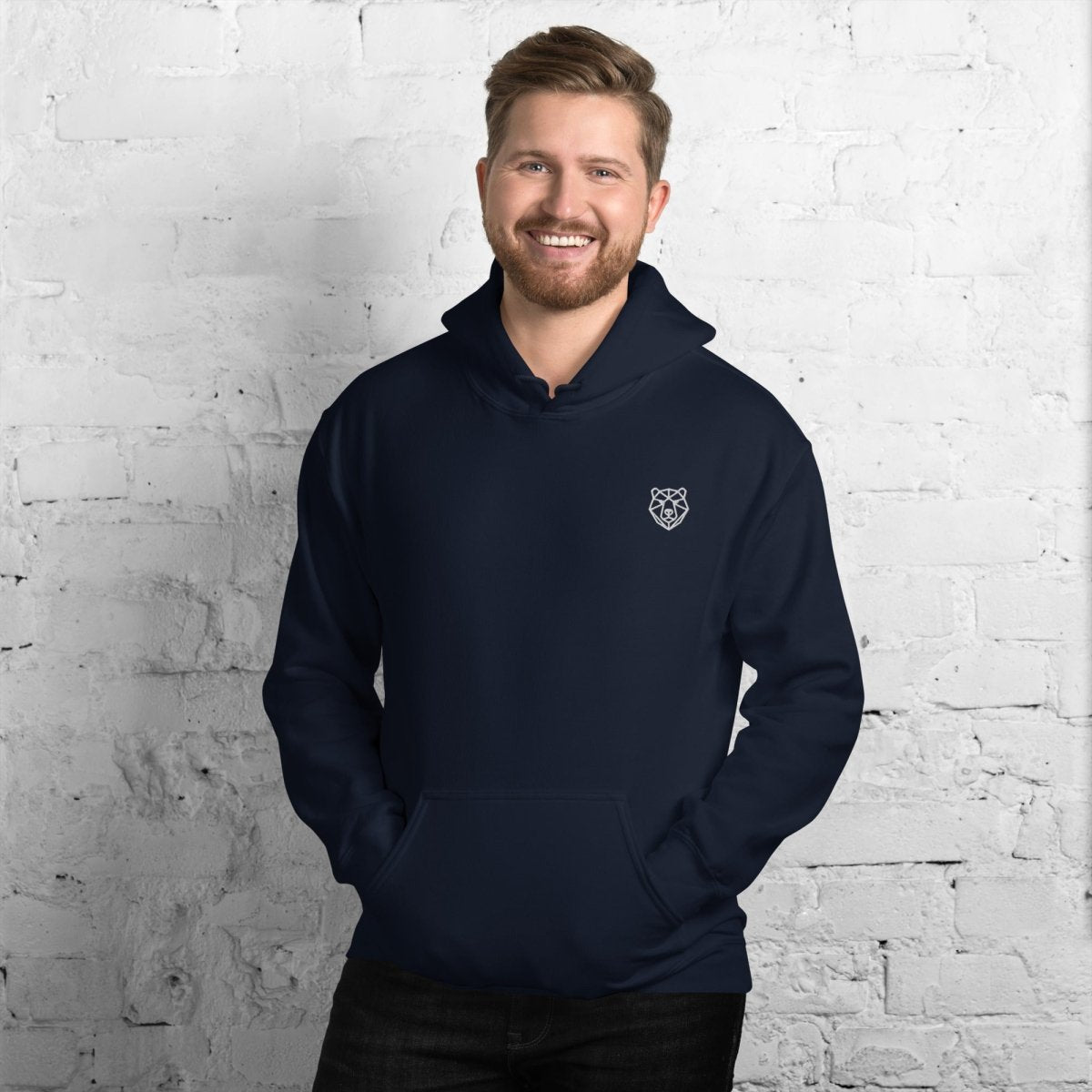 Unisex Hoodie "URBAN BEAST" mit hochwertigem Logo - Stick in Weiß - Streetwear - size_range | Black Ursus