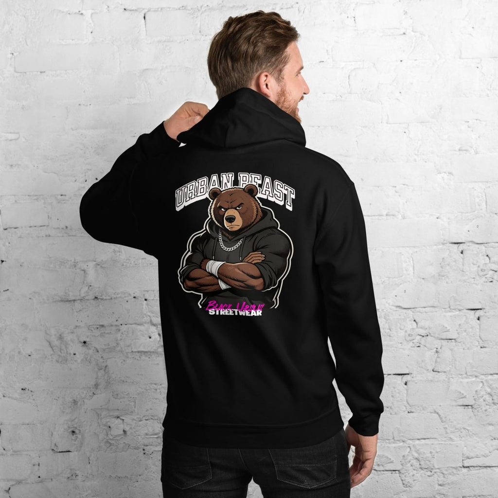 Unisex Hoodie "URBAN BEAST" mit hochwertigem Logo - Stick in Weiß - Streetwear - size_range | Black Ursus