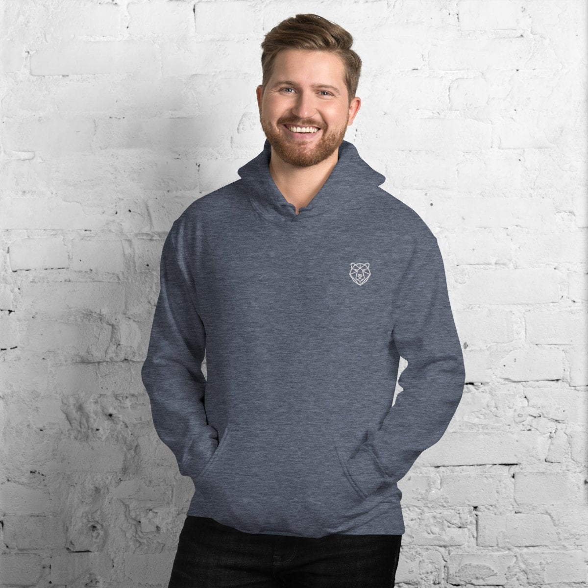 Unisex Hoodie "URBAN BEAST" mit hochwertigem Logo - Stick in Weiß - Streetwear - size_range | Black Ursus