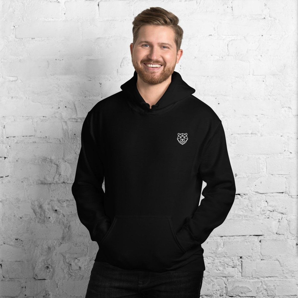 Unisex Hoodie "URBAN BEAST" mit hochwertigem Logo - Stick in Weiß - Streetwear - size_range | Black Ursus