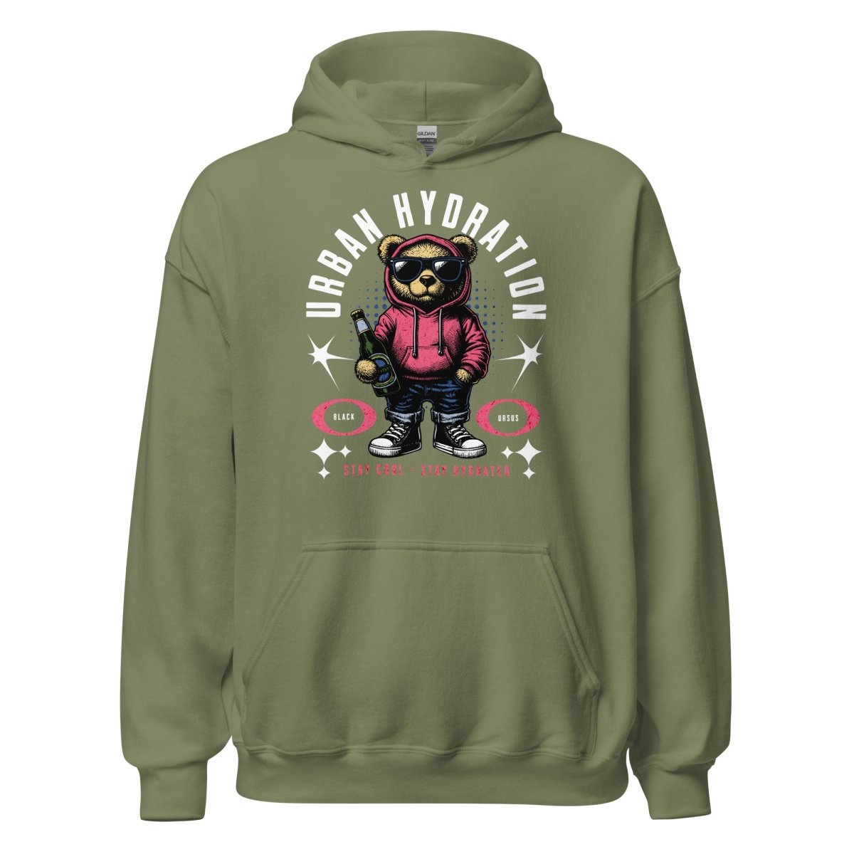 Unisex Hoodie "Urban Hydration" - Black Ursus | Urban Streetwear