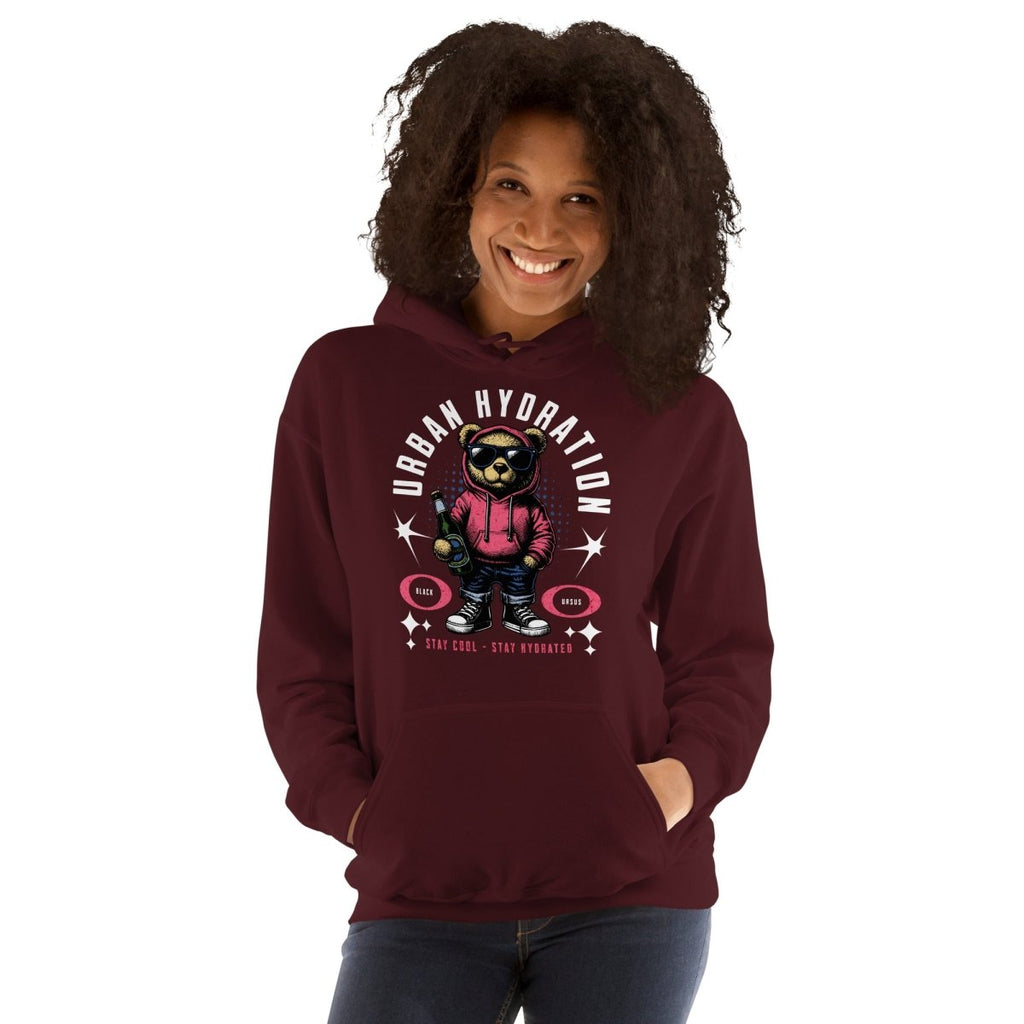 Unisex Hoodie "Urban Hydration" - Black Ursus | Urban Streetwear