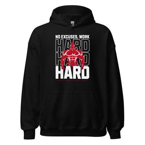 Unisex Hoodie " Work Hard" - Streetwear - size_range | Black Ursus